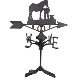AB Tools Horse / Mare Farrier Weather Vane Vain Ridge Mount House Roof Cast Iron Shoe - thumbnail 1