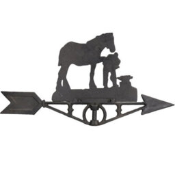 AB Tools Horse / Mare Farrier Weather Vane Vain Ridge Mount House Roof Cast Iron Shoe - thumbnail 3