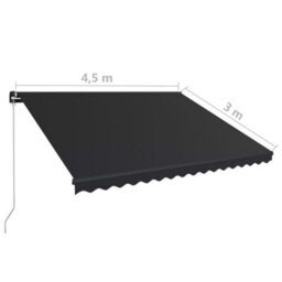 Berkfield Manual Retractable Awning 450X300 Cm Anthracite - thumbnail 8