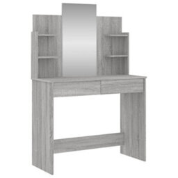 Vidaxl Dressing Table With Mirror Grey Sonoma 96X39X142 Cm - thumbnail 2