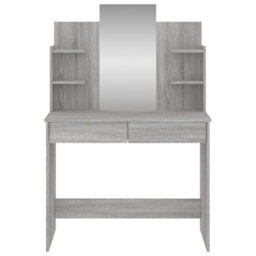 Vidaxl Dressing Table With Mirror Grey Sonoma 96X39X142 Cm - thumbnail 4