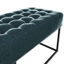 LPD Boden Yale Blue Bench Chenille Upholstery With Matte Black Frame Modern Industrial Seat W121 D41.5 H46.5Cm - thumbnail 4