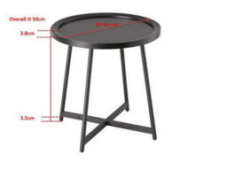 Aspect Furniture Louisa Round Side End Table-Oak Veneer In Black Finish - thumbnail 5