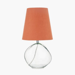 Pacific Lifestyle Set Of 2 Hallie Clear Glass And Terracotta Shade Table Lamp - thumbnail 3
