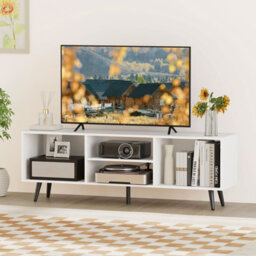 "Costway 120Cm Entertainment Center Mid Century Modern Tv Stand For 55"" Tvs-White" - thumbnail 6