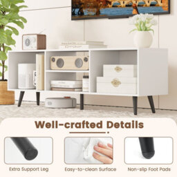 "Costway 120Cm Entertainment Center Mid Century Modern Tv Stand For 55"" Tvs-White" - thumbnail 7