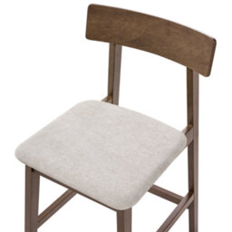 Everhaven Set Of 2 Bar Chairs Dark Brown Taupe Retro Rubberwood Seats - Wyld And Coco - thumbnail 6