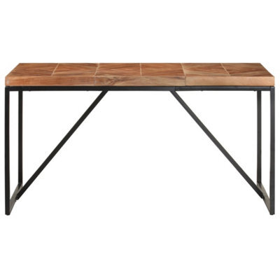 Berkfield Industrial Dining Table 140X70X76 Cm Solid Acacia And Mango Wood - image 1