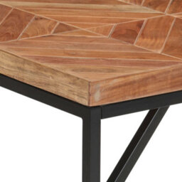 Berkfield Industrial Dining Table 140X70X76 Cm Solid Acacia And Mango Wood - thumbnail 5