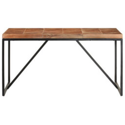 Berkfield Industrial Dining Table 140X70X76 Cm Solid Acacia And Mango Wood - thumbnail 1