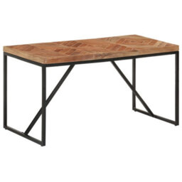 Berkfield Industrial Dining Table 140X70X76 Cm Solid Acacia And Mango Wood - thumbnail 8