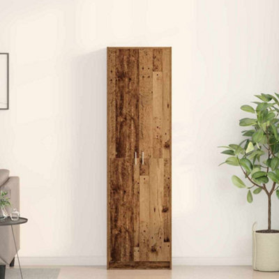 Walplus Wardrobe With Shelf Old Wood 55 X 25 X 189 Cm Engineered Wood - image 1