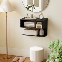 2 Pcs Floating Nightstand Modern Wall Mounted Bedside Table With Storage Shelves - thumbnail 1