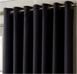 "Alan Symonds 100% Blackout Ring Top Curtains 90"" X 72"" Charcoal"