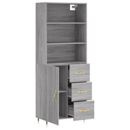 Berkfield Highboard Grey Sonoma 69.5X34X180 Cm Engineered Wood - thumbnail 4