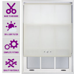 FURNISHED Roller Blind With Triple Diamond Eyelet - Made To Measure Cream Roller Blind (W)120Cm X (L)210Cm