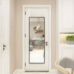 Black Metal Frame 28X 78Cm  Over The Door Full Length Mirror, Bedroom And  Bathroom - thumbnail 1