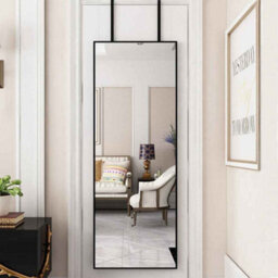 Black Metal Frame 28X 78Cm  Over The Door Full Length Mirror, Bedroom And  Bathroom - thumbnail 5
