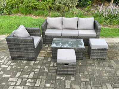 Fimous Rattan Garden Furniture Set With 3 Seater Sofa Coffee Table Armchair Indoor Outdoor Patio Lounge Sofa Set - image 1