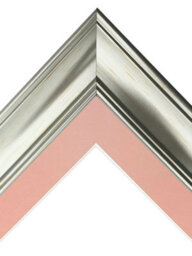Frames By Post Scandi Vintage Silver Frame With Pink Mount For Image Size 10 X 4 Inch - thumbnail 3