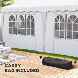 Outsunny 3 X 6M Pop Up Gazebo With Sides And Carry Bag, Upf50+, White - thumbnail 8