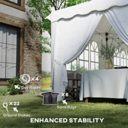Outsunny 3 X 6M Pop Up Gazebo With Sides And Carry Bag, Upf50+, White - thumbnail 9