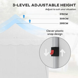 Outsunny 3 X 6M Pop Up Gazebo With Sides And Carry Bag, Upf50+, White - thumbnail 5