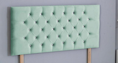 Comfy Deluxe 6Ft Superking 20Inch Duck Egg Plush Chesterfield Headboard
