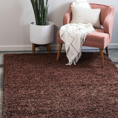 "Bravich Chocolate Brown Thick Shaggy Rug - California - 80X150Cm (2'8""x5')" - image 1
