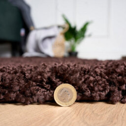 "Bravich Chocolate Brown Thick Shaggy Rug - California - 80X150Cm (2'8""x5')" - thumbnail 5