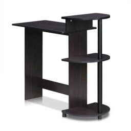 Walplus Furinno Compact Computer Desk With Shelves, Dark Walnut - thumbnail 5