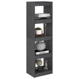 Berkfield Book Cabinet Room Divider Grey 40X30X135.5 Cm Pinewood - thumbnail 4