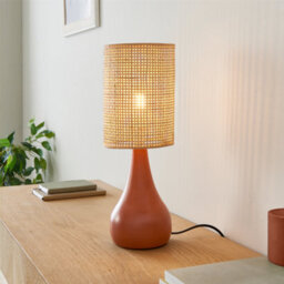 GoodHome Tertrez Conical Matt Terracotta Table Lamp - thumbnail 1