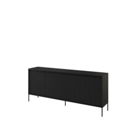 Arte Chic And Modern Large Sideboard Cabinet  With Fluted Front(H)830mm (W)1930mm (D)400mm - Black Matt - thumbnail 3