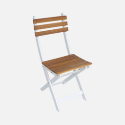 Sweeek - Set Of 4 Calena Folding Garden Chairs In White Acacia 40 X 52 X 85 Cm - thumbnail 2