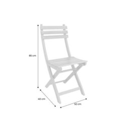 Sweeek - Set Of 4 Calena Folding Garden Chairs In White Acacia 40 X 52 X 85 Cm - thumbnail 6