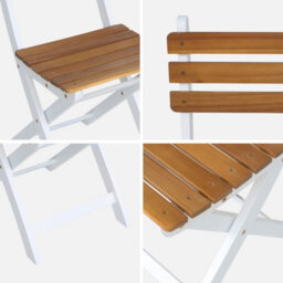 Sweeek - Set Of 4 Calena Folding Garden Chairs In White Acacia 40 X 52 X 85 Cm - thumbnail 3