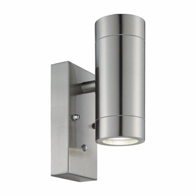 First Choice Lighting Blaze - Stainless Steel Outdoor Up Down Photocell Sensor Wall Light - image 1