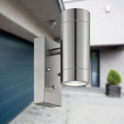 First Choice Lighting Blaze - Stainless Steel Outdoor Up Down Photocell Sensor Wall Light - thumbnail 2