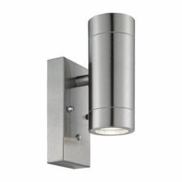 First Choice Lighting Blaze - Stainless Steel Outdoor Up Down Photocell Sensor Wall Light - thumbnail 1