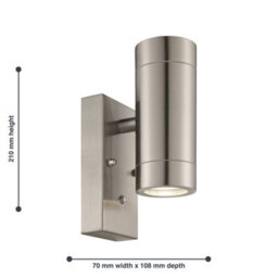 First Choice Lighting Blaze - Stainless Steel Outdoor Up Down Photocell Sensor Wall Light - thumbnail 4