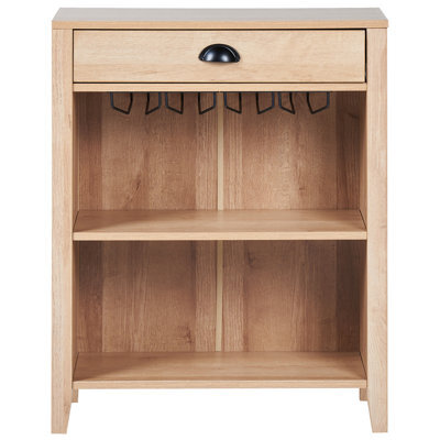 Wyld And Coco Everwood Sideboard Light Brown Particle Board 1 Drawer 2 Shelves Wall-Mountable - image 1