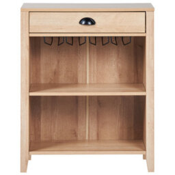 Wyld And Coco Everwood Sideboard Light Brown Particle Board 1 Drawer 2 Shelves Wall-Mountable - thumbnail 1