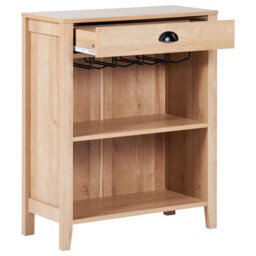 Wyld And Coco Everwood Sideboard Light Brown Particle Board 1 Drawer 2 Shelves Wall-Mountable - thumbnail 4