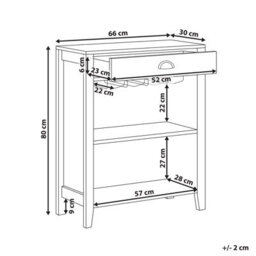 Wyld And Coco Everwood Sideboard Light Brown Particle Board 1 Drawer 2 Shelves Wall-Mountable - thumbnail 5
