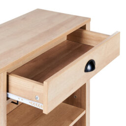 Wyld And Coco Everwood Sideboard Light Brown Particle Board 1 Drawer 2 Shelves Wall-Mountable - thumbnail 7