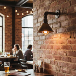 " Industrial Vintage Water Pipe Wall Light With Conical Metal Shade Brushed Copper E27" - thumbnail 6
