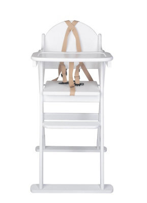Safetots Deluxe Putaway Folding Wooden High Chair, White, Highchair For Baby And Toddler, Pre-Assembled - image 1