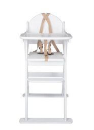Safetots Deluxe Putaway Folding Wooden High Chair, White, Highchair For Baby And Toddler, Pre-Assembled