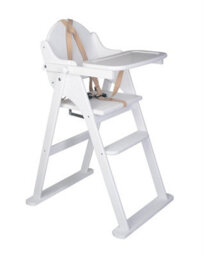 Safetots Deluxe Putaway Folding Wooden High Chair, White, Highchair For Baby And Toddler, Pre-Assembled - thumbnail 2